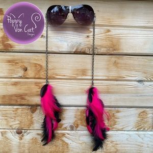 Custom Made Unique Handmade Feather Chain Sunglasses